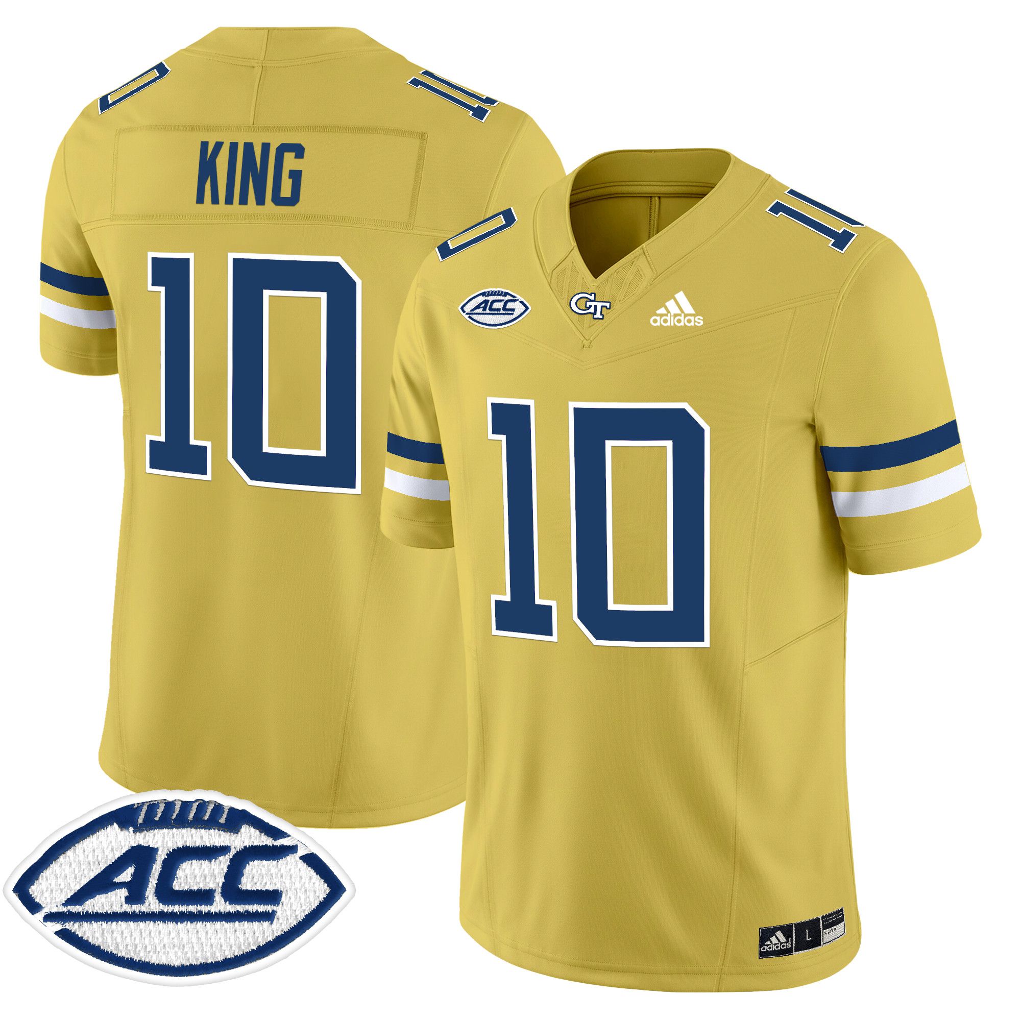 Men Georgia Tech #10 King Yellow Asidas 2024 Vapor Limited NCAA Jersey style 1->->NCAA Jersey